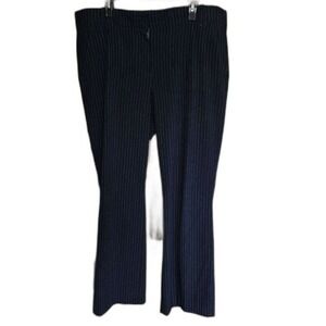 Lane Bryant 18 Black Silver Pinstripe Wide Leg Dress Pants Stretch Career‎